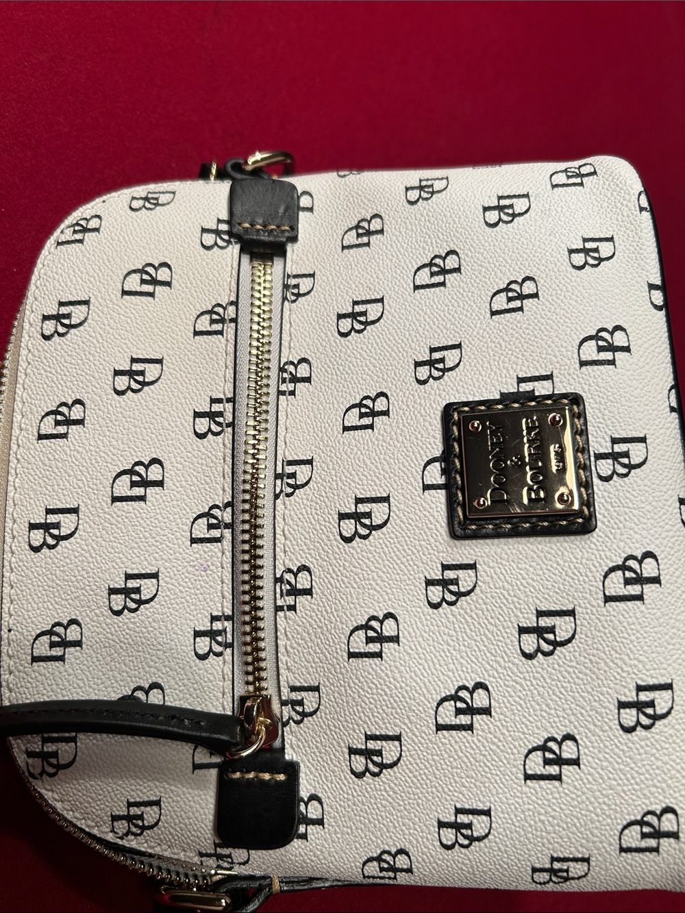 Dooney & Bourke Gretta White Monogram Crossbody with Black Trim - Picture 8 of 11